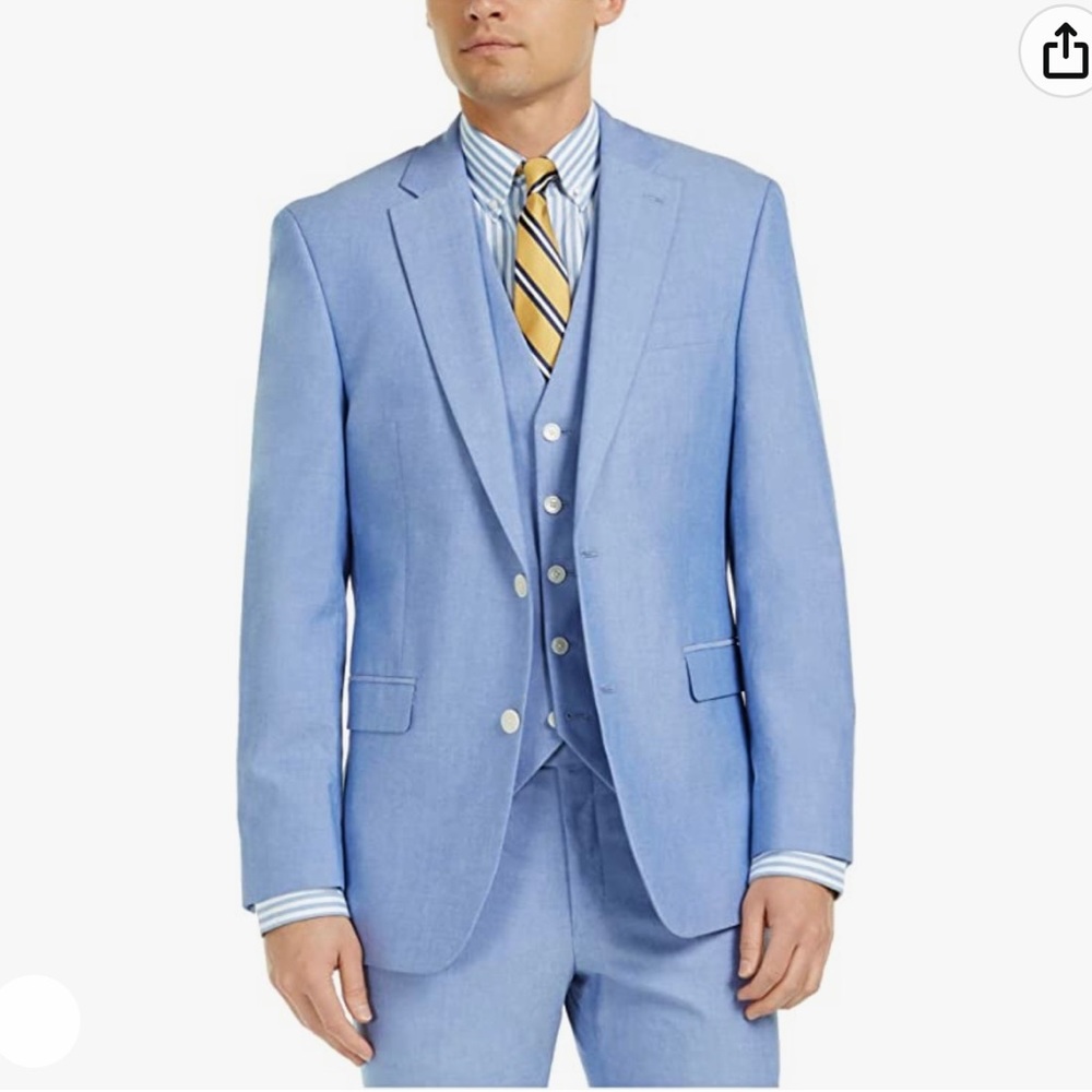 Tommy Hilfiger Blue Chambray Slim Fit Sport Coat
